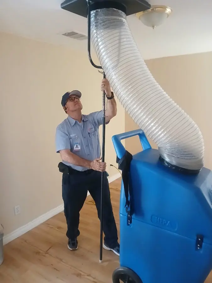 Mini Split Installation technician using HEPA equipment in Palmer Ranch
